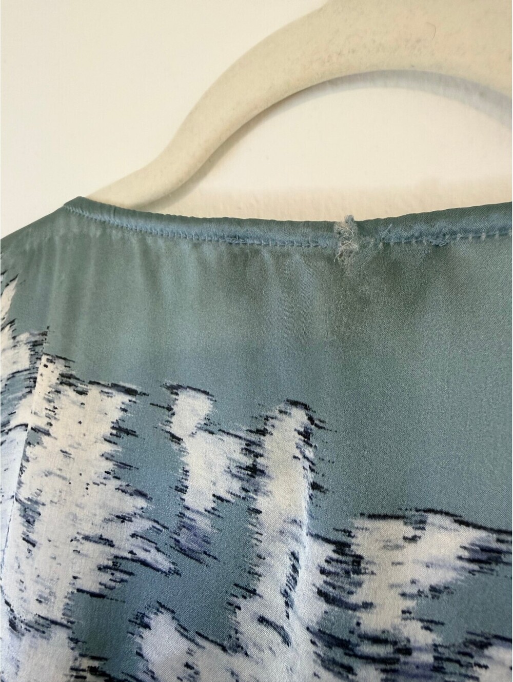 Marina Rinaldi Silk Blouse Blue Abstract Print Made in Italy Plus Size - Picture 7 of 8